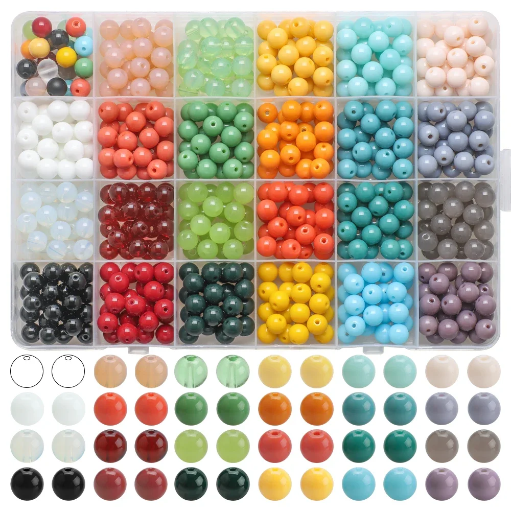 600Pcs/Box 8mm Crystal Glass Round Loose Spacer Beads Kit Crafts Jewelry DIY Making Bracelets Neckalce Earing Garment Decor
600Pcs/Box 8mm Crystal Glass Round Loose Spacer Beads Kit Crafts Jewelry DIY Making Bracelets Neckalce Earing Garment Decor