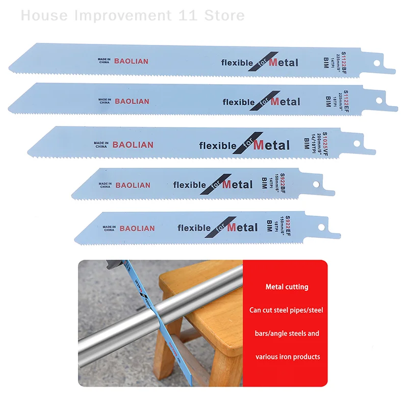 Heavy Duty Metal Cutting Reciprocating Saw Blades 150/200/225mm Bi-Metal Saw Blade For Thick Metal Fast Straight Cutting
Heavy Duty Metal Cutting Reciprocating Saw Blades 150/200/225mm Bi-Metal Saw Blade For Thick Metal Fast Straight Cutting