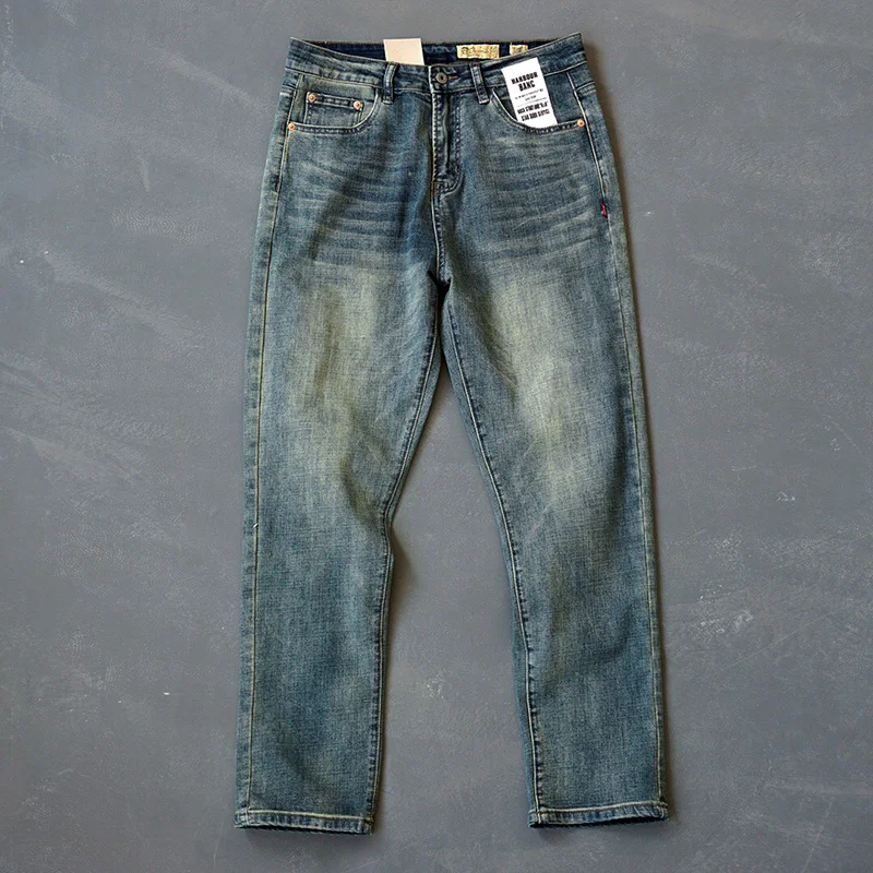 Retro Japanese Style Elastic Straight Leg Men's Jeans Casual Washed Cotton Stretch Denim Punk Style Autumn Wear for Teens
Retro Japanese Style Elastic Straight Leg Men's Jeans Casual Washed Cotton Stretch Denim Punk Style Autumn Wear for Teens