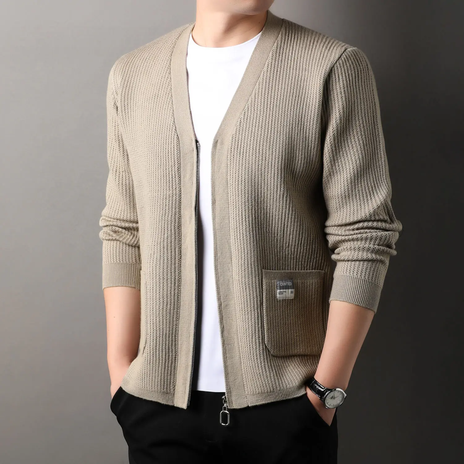 Knitted Cardigan Men Knitted Trendy Spring Autumn New Casual Solid Color Jacket Sweater Zipper Men's Clothing
Knitted Cardigan Men Knitted Trendy Spring Autumn New Casual Solid Color Jacket Sweater Zipper Men's Clothing