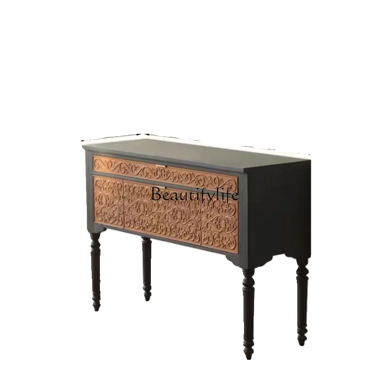 French porch cabinet solid wood collection display contrasting color desk table custom American style
French porch cabinet solid wood collection display contrasting color desk table custom American style