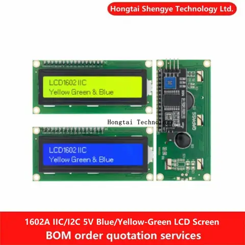 LCD1602 1602 LCD 5V Module Blue/Yellow Screen Green Screen 16x2 Characters LCD Display PCF8574 IIC I2C Interface 5V for Arduino