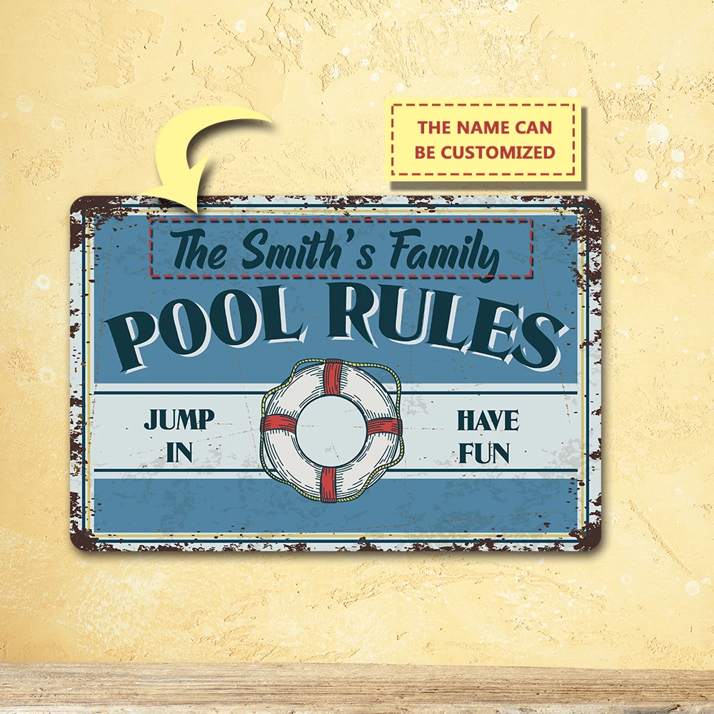 1pc pool rules creative Customized name Iron Wall Signs Metal Plate Signs For Club Decor
1pc pool rules creative Customized name Iron Wall Signs Metal Plate Signs For Club Decor