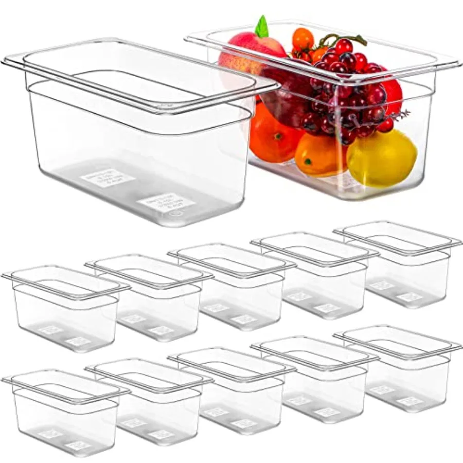 12 Pack Plastic Food Pan 1/3 Size Commercial Food Storage Containers Pans Clear Stackable Restaurant Hotel Pans for Kitchen Fru
12 Pack Plastic Food Pan 1/3 Size Commercial Food Storage Containers Pans Clear Stackable Restaurant Hotel Pans for Kitchen Fru