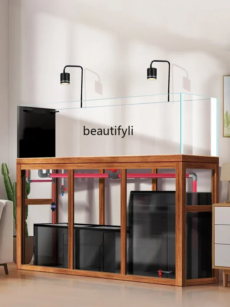 Extremely narrow overflow stream tank ultra-white professional grade aquatic tank living room light luxury bottom filter
Extremely narrow overflow stream tank ultra-white professional grade aquatic tank living room light luxury bottom filter