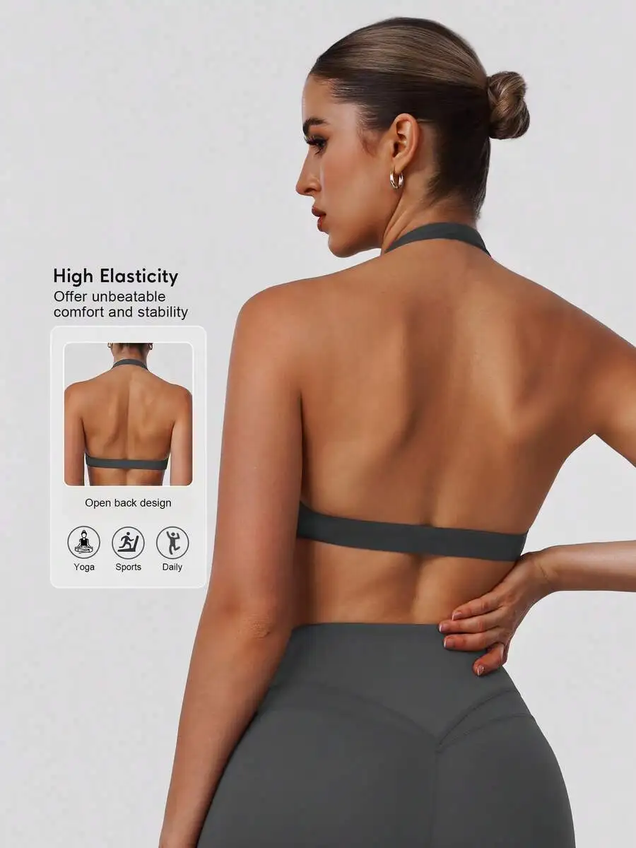 Womens Open Back Sports Bra With High Elasticity V Neck Padded Yoga Top
Womens Open Back Sports Bra With High Elasticity V Neck Padded Yoga Top