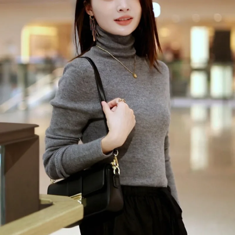 Autumn Winter 100% Pure Wool Turtleneck Sweater Women Round Neck Slim Solid Color Bottom Knitwear Tops
Autumn Winter 100% Pure Wool Turtleneck Sweater Women Round Neck Slim Solid Color Bottom Knitwear Tops