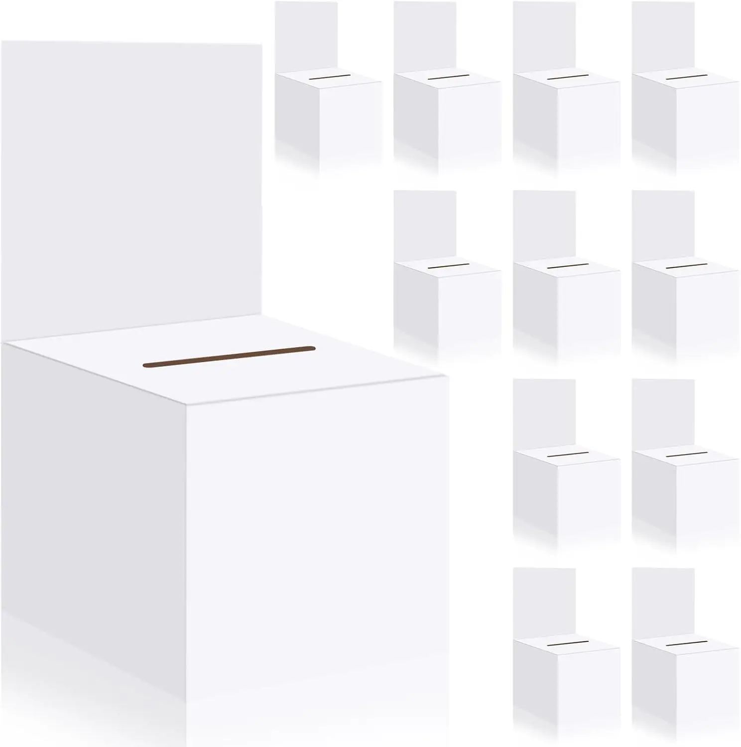 12 Pack Raffle Boxes, 6x6x6in Cardboard Ballot Box with Slot, White
12 Pack Raffle Boxes, 6x6x6in Cardboard Ballot Box with Slot, White