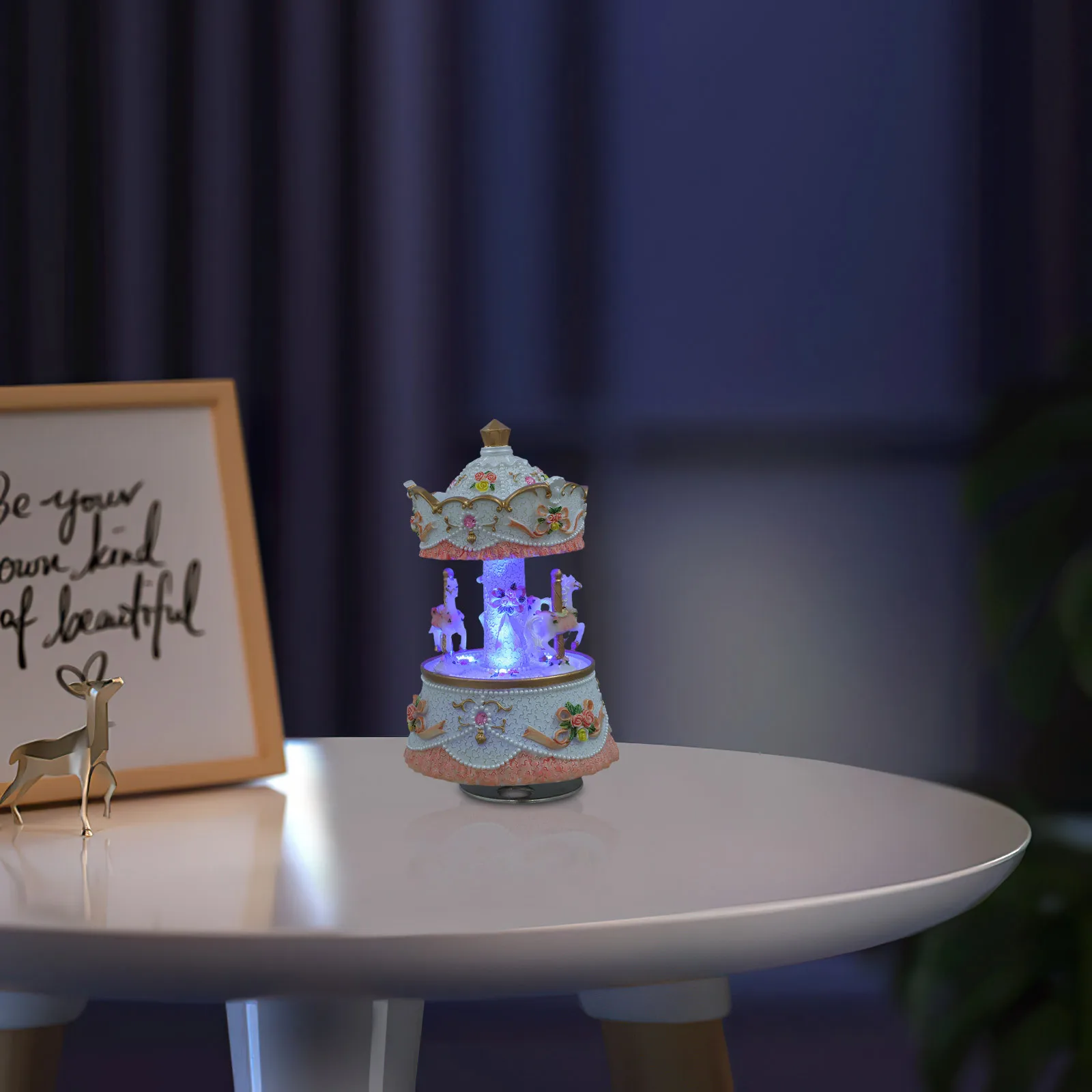 Rotating Vintage Carousel Music Box Resin Color Changing LED Light Merry Go Round Birthday Christmas Gift
Rotating Vintage Carousel Music Box Resin Color Changing LED Light Merry Go Round Birthday Christmas Gift