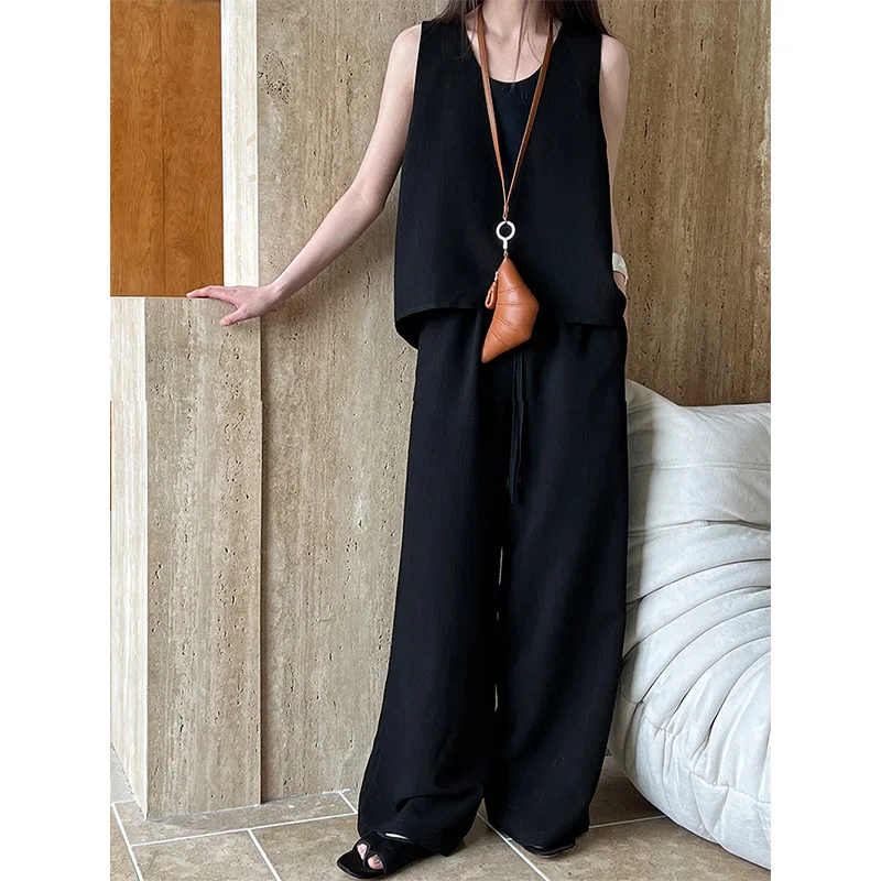 Lu Xi Hou Split Sleeveless Vest Top+wide Leg Pants Two Piece Korean Fashion Fashion Set 7075
Lu Xi Hou Split Sleeveless Vest Top+wide Leg Pants Two Piece Korean Fashion Fashion Set 7075