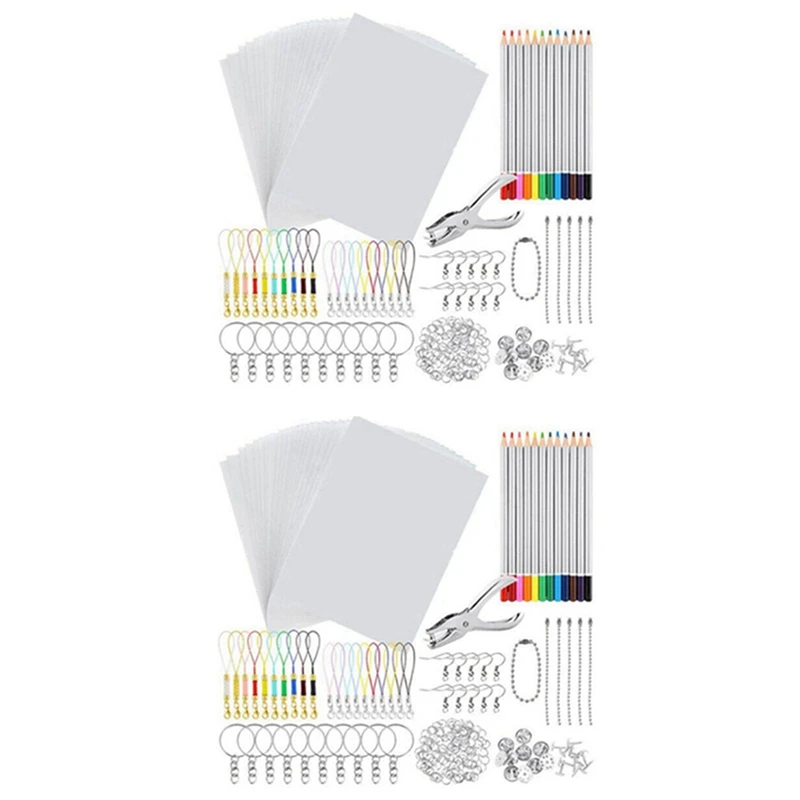 396 PCS Shrinky Art Paper Heat Shrink Sheet Plastic Kit Hole Punch Keychains Pencils DIY Drawing Art Supply
396 PCS Shrinky Art Paper Heat Shrink Sheet Plastic Kit Hole Punch Keychains Pencils DIY Drawing Art Supply