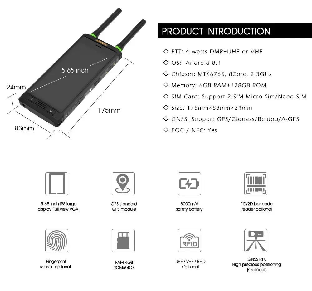 IP68 Waterproof E91 Android 9.0 With 4 Watts DMR UHF 5.7Inch Screen Rugged Smart Phone
IP68 Waterproof E91 Android 9.0 With 4 Watts DMR UHF 5.7Inch Screen Rugged Smart Phone