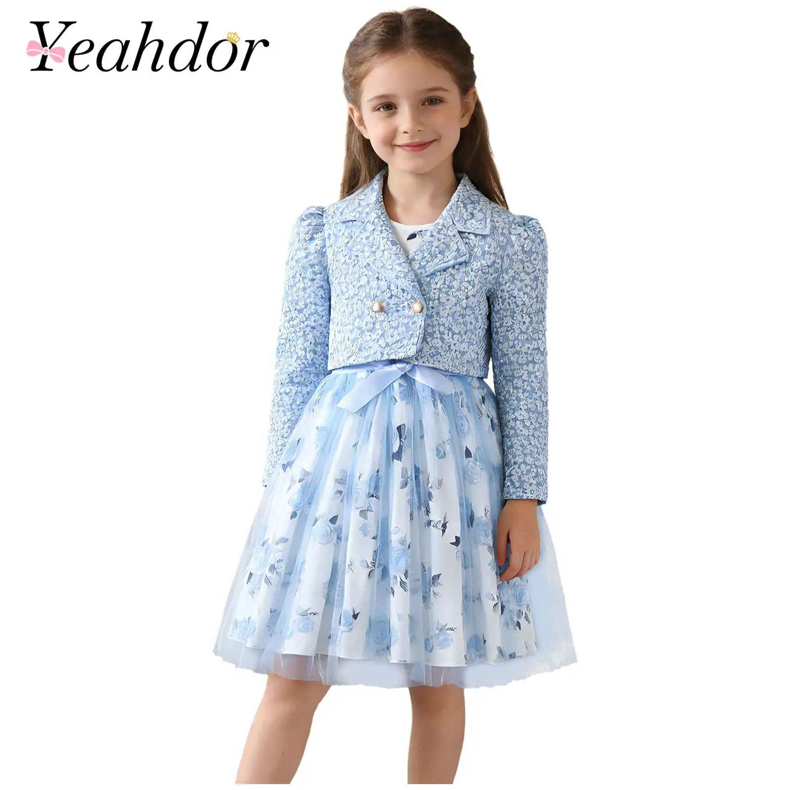 Элегантное платье для девочек, детские комплекты, тюлевое платье на бретельках с принтом роз и кардиганом для свадьбы, дня рождения, конкурса красоты, вечеринки
Элегантное платье для девочек, детские комплекты, тюлевое платье на бретельках с принтом роз и кардиганом для свадьбы, дня рождения, конкурса красоты, вечеринки