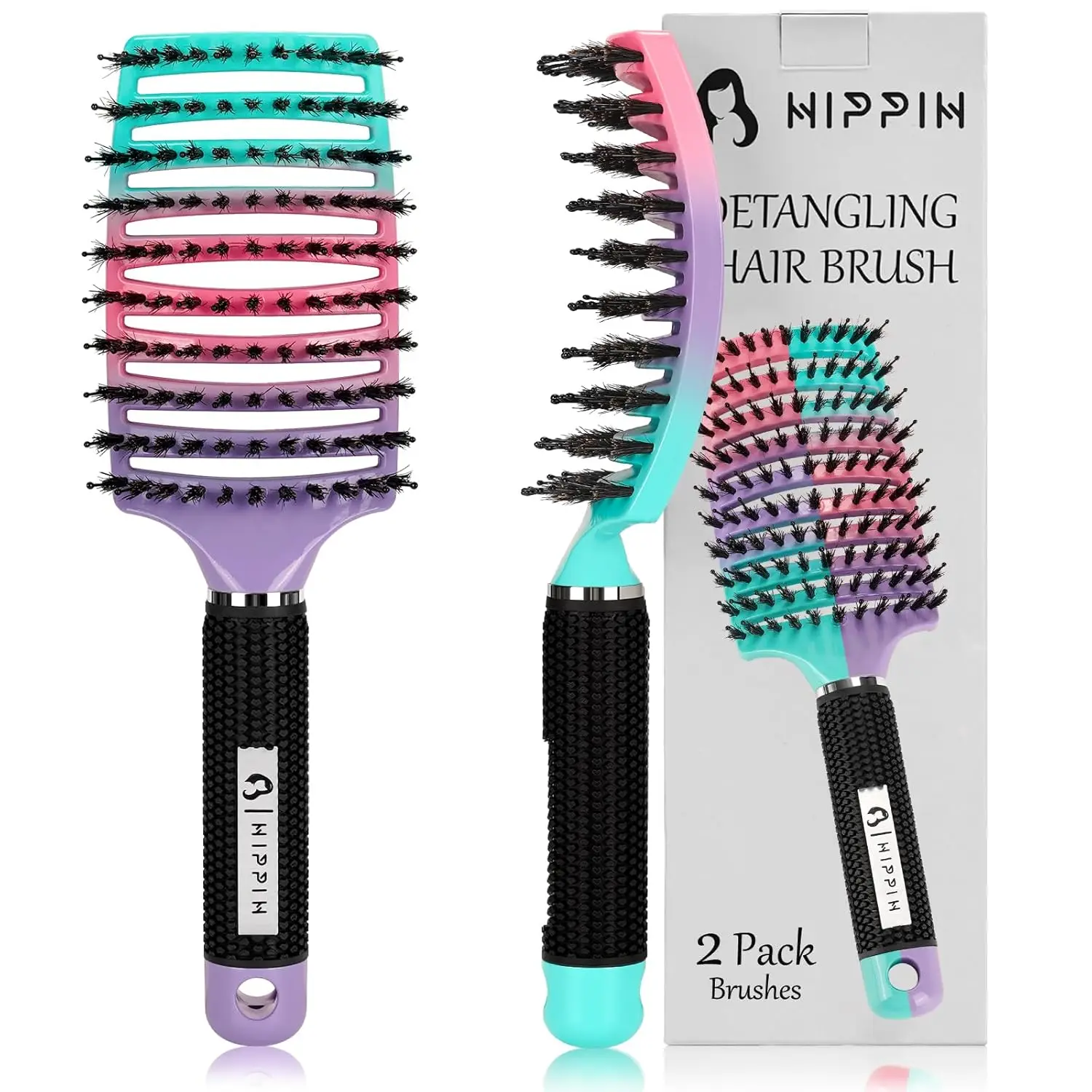 2 Pack Detangler Hair Brush for Women, Kids Wet or Dry Hair, Smooth & Shiny, Painless Knot Removal
2 Pack Detangler Hair Brush for Women, Kids Wet or Dry Hair, Smooth & Shiny, Painless Knot Removal