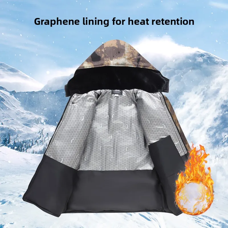 Thiened Camouflage Hooded Cotton Jaet Men's Fce Lined Cold Storage Anti Cold Loose Outerwear Youth Casual Long Sve
Thiened Camouflage Hooded Cotton Jaet Men's Fce Lined Cold Storage Anti Cold Loose Outerwear Youth Casual Long Sve