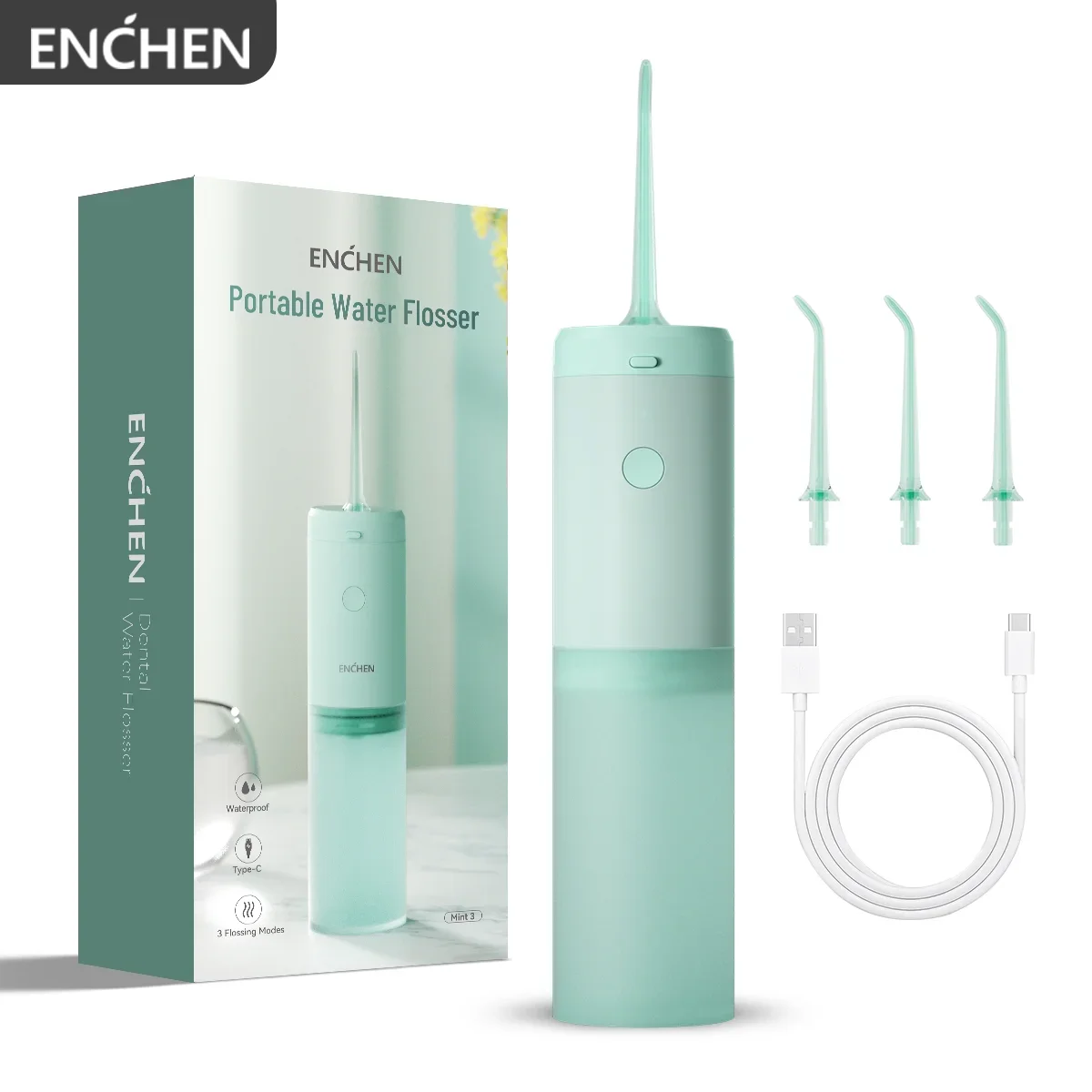 ENCHEN Electric Water Flosser Mint3 Oral Irrigator Type-C 130ML Portable Dental Teeth Cleaner With 3 Modes IPX7L Waterproof
ENCHEN Electric Water Flosser Mint3 Oral Irrigator Type-C 130ML Portable Dental Teeth Cleaner With 3 Modes IPX7L Waterproof