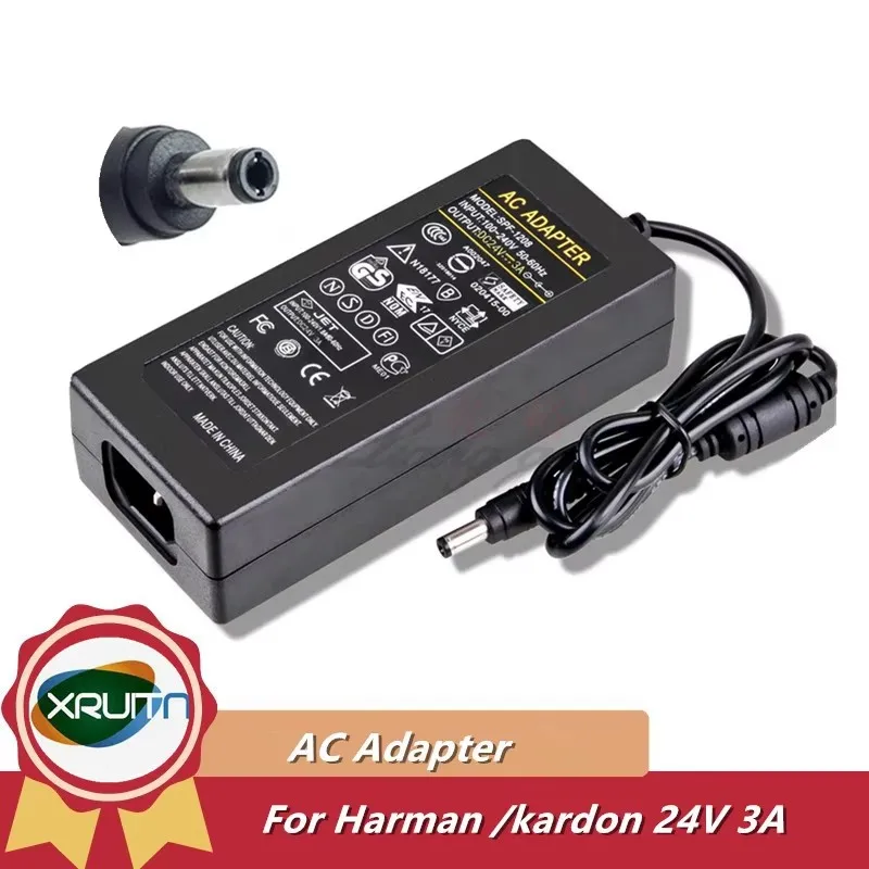 New 24V 3A Replacement AC Power Adapter For Harman/Kardon /JBL Speaker 24V 2.7A TNUA2402703 Power Supply Charger Adaptor
New 24V 3A Replacement AC Power Adapter For Harman/Kardon /JBL Speaker 24V 2.7A TNUA2402703 Power Supply Charger Adaptor