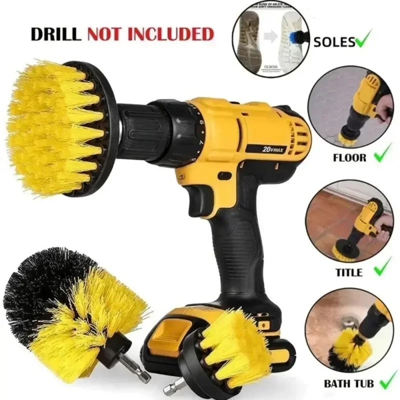 3pcs Drill Brush Attachment Set Power Scrubber Brush with Drill Scrub Brush for Cleaning Showers Tubs Bathroom Tile Grout Carpet
3pcs Drill Brush Attachment Set Power Scrubber Brush with Drill Scrub Brush for Cleaning Showers Tubs Bathroom Tile Grout Carpet