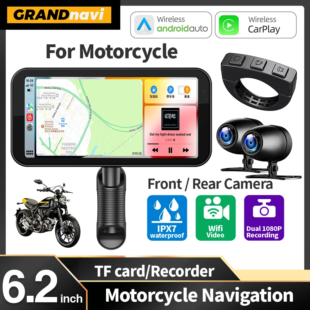 6.25inch Motorcycle Car Monitor GPS Navigation IPX7 Waterproof Wireless Android Auto Carplay Screen IPS Display Motorcycle Radio
6.25inch Motorcycle Car Monitor GPS Navigation IPX7 Waterproof Wireless Android Auto Carplay Screen IPS Display Motorcycle Radio