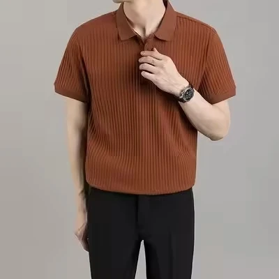 New Fashion 2025 Summer Men's Turn-down Collar Short Sleeve Solid Color T-shirts Casual Trendy Business T-shirts Male Clothes
New Fashion 2025 Summer Men's Turn-down Collar Short Sleeve Solid Color T-shirts Casual Trendy Business T-shirts Male Clothes