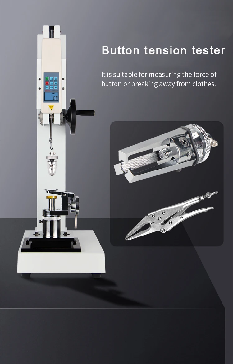 220V Snap Button Pull Tester Button Pull Tensile Strength Testing Machine With 1 Year Warranty
220V Snap Button Pull Tester Button Pull Tensile Strength Testing Machine With 1 Year Warranty