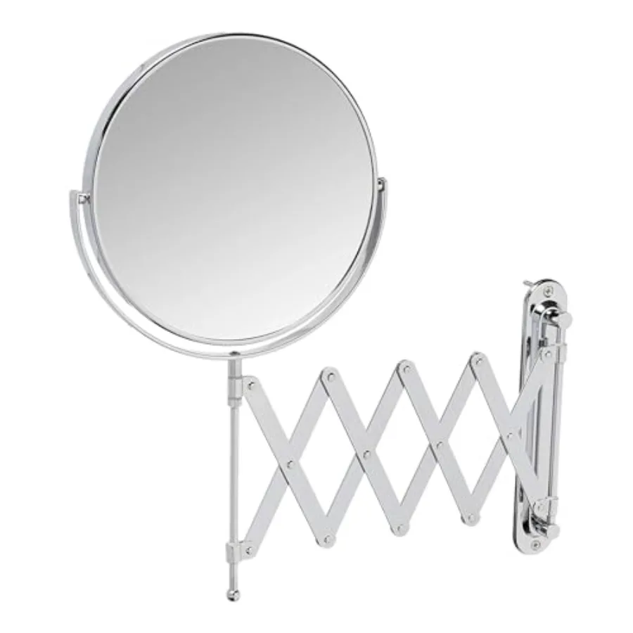 Two-Sided Wall-Mounted Makeup Mirror - Makeup Mirror with 7X Magnification and Scissor Bracket - 8-inch Diameter Mirror with Ch
Two-Sided Wall-Mounted Makeup Mirror - Makeup Mirror with 7X Magnification and Scissor Bracket - 8-inch Diameter Mirror with Ch