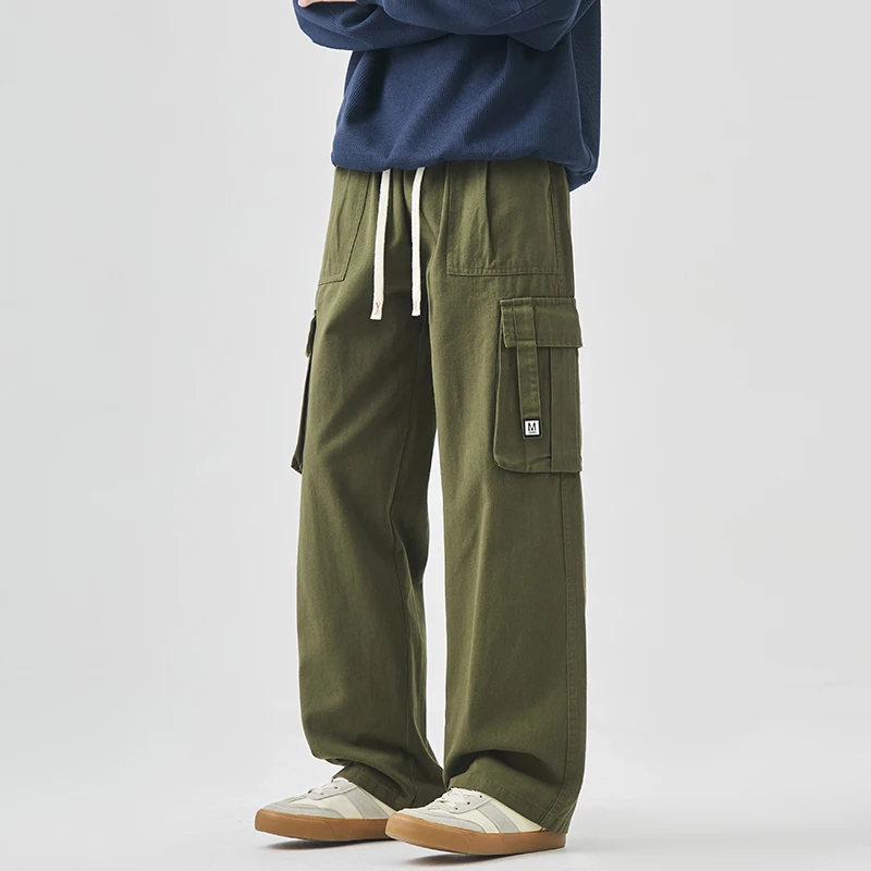 Men's Spring Summer 100%cotton Cargo Trousers Workwear Wide Leg Casual Pant Loose Street Style Trendy Trousers Versatile Outdoor
Men's Spring Summer 100%cotton Cargo Trousers Workwear Wide Leg Casual Pant Loose Street Style Trendy Trousers Versatile Outdoor