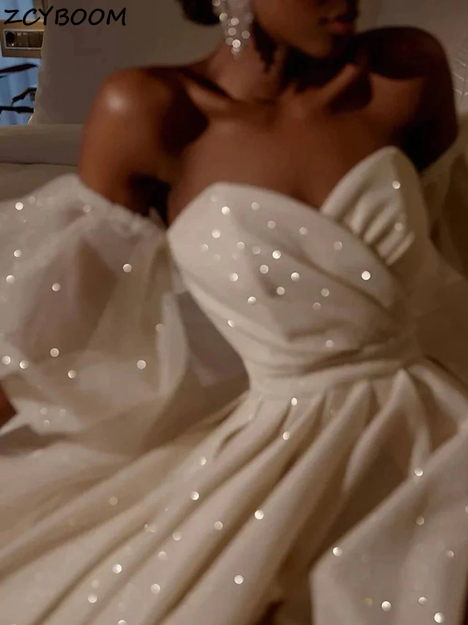 White/Ivory Split Wedding Dresses Luxury Shiny Sequins Vestidos De Novia Women Elegant Off The Shoulder Long Wedding Gowns 2024
White/Ivory Split Wedding Dresses Luxury Shiny Sequins Vestidos De Novia Women Elegant Off The Shoulder Long Wedding Gowns 2024