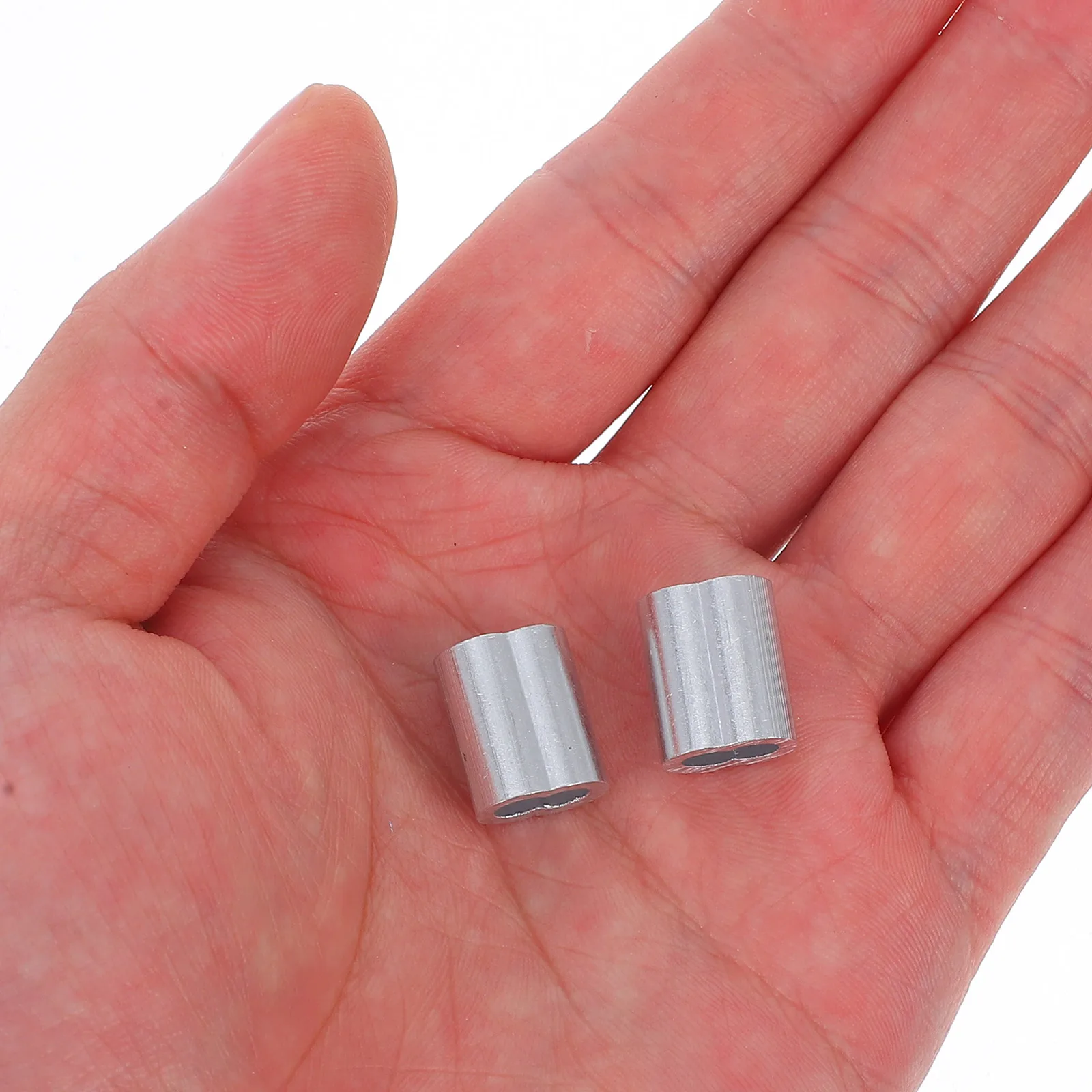 60pcs Steel Cable Pressed Aluminum Clip Wire Rope Stop Sleeve Crimp Ferrules Loop Sleeves Cable Accessories Connection
60pcs Steel Cable Pressed Aluminum Clip Wire Rope Stop Sleeve Crimp Ferrules Loop Sleeves Cable Accessories Connection