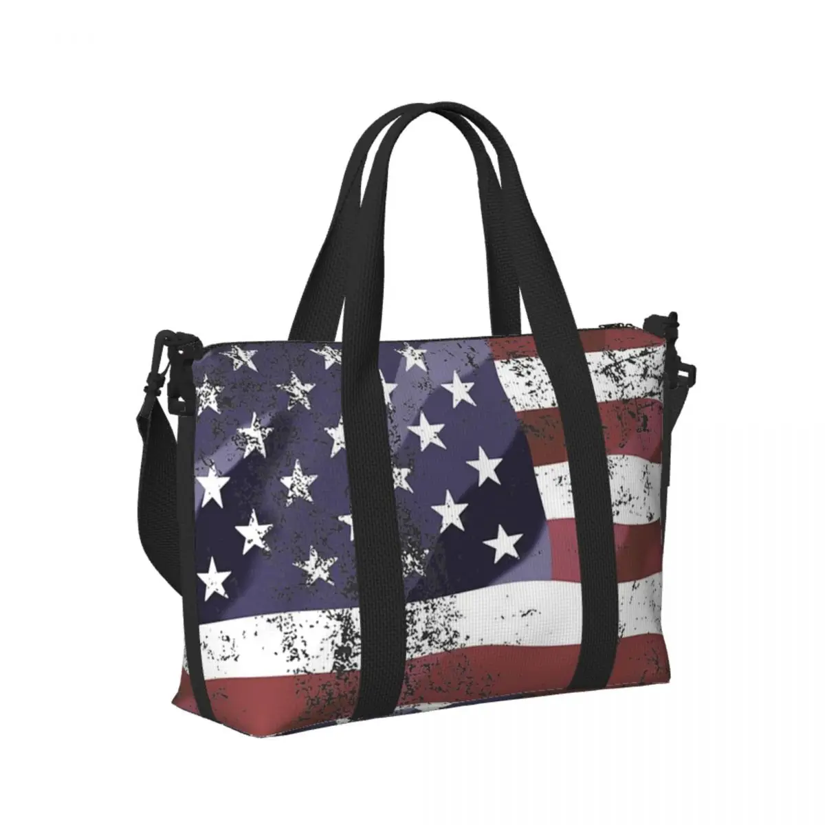 Vintage American Flag Beach Travel Bag Large Capacity Tote Bags for Gym Sport Women Shopping Duffle Shoulder Bag
Vintage American Flag Beach Travel Bag Large Capacity Tote Bags for Gym Sport Women Shopping Duffle Shoulder Bag