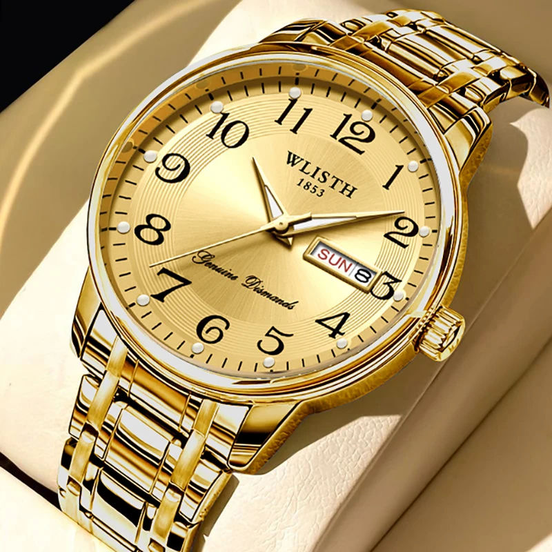 Brand Male Luxury Men Quartz Watch Brand Steel Calendar 30 Meters Waterproof Men's Watch Gold Clock for Menes Relogio Masculino
Brand Male Luxury Men Quartz Watch Brand Steel Calendar 30 Meters Waterproof Men's Watch Gold Clock for Menes Relogio Masculino