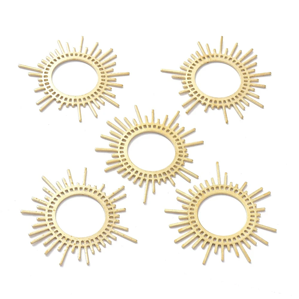 10Pcs Brass Pendants DIY Accessories for Bracelets Earrings Necklaces Sun Raw(Unplated) 42x45x1mm Hole: 19mm and 1.5x1mm
10Pcs Brass Pendants DIY Accessories for Bracelets Earrings Necklaces Sun Raw(Unplated) 42x45x1mm Hole: 19mm and 1.5x1mm