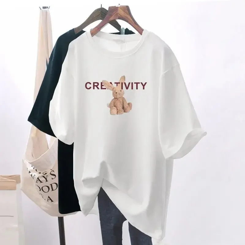 Women Clothing All Cotton Printed T-shirt Summer Short Sleeve Basic Tees Casual Simple Fashion Pullovers
Women Clothing All Cotton Printed T-shirt Summer Short Sleeve Basic Tees Casual Simple Fashion Pullovers