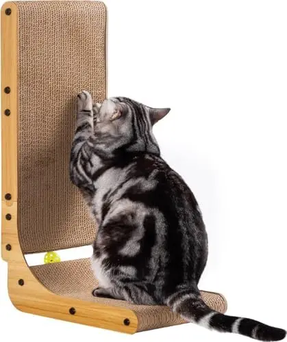 L-Shaped Cat Scratcher 26.8" with Toy & Catnip - Large Cardboard Scratch Pad for Indoor Cats
L-Shaped Cat Scratcher 26.8" with Toy & Catnip - Large Cardboard Scratch Pad for Indoor Cats