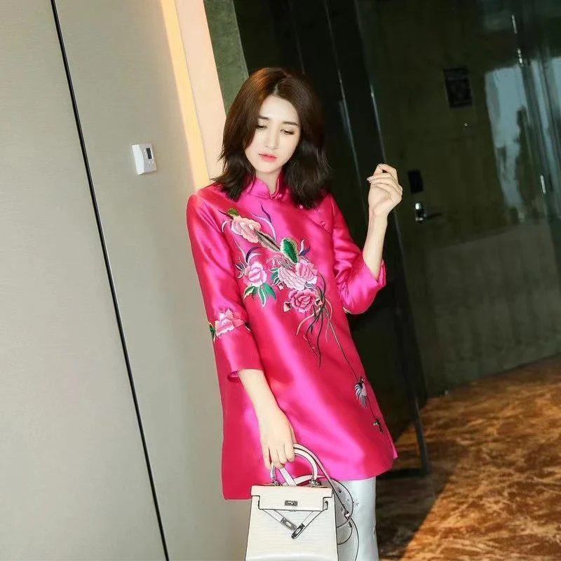 Ele Embroidered Top Women's Faion Retro Loose Slimming Improved Version Tang Suit Long Sve Stand Collar
Ele Embroidered Top Women's Faion Retro Loose Slimming Improved Version Tang Suit Long Sve Stand Collar