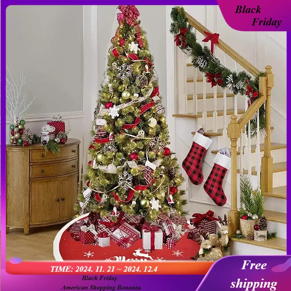 Large 48 Inch Christmas Tree Skirt with Sock Kit Embroidery Knitting Snow Flower Dress Home Decoration
Large 48 Inch Christmas Tree Skirt with Sock Kit Embroidery Knitting Snow Flower Dress Home Decoration