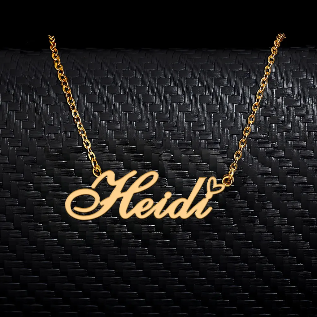 Heidi with Heart Decoration Name Necklace for Women Stainless Steel Gold Plated Letter Charm Choker Mother's Day Gift
Heidi with Heart Decoration Name Necklace for Women Stainless Steel Gold Plated Letter Charm Choker Mother's Day Gift