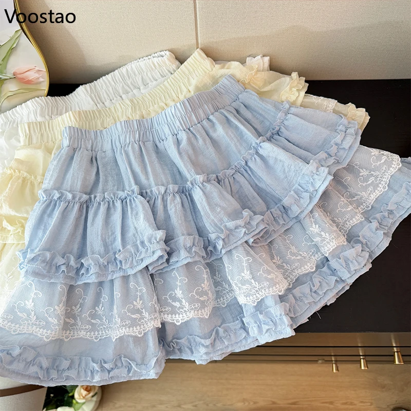 Шикарные юбки в стиле Лолиты в балетном стиле, женские милые кружевные оборки, лоскутная мини-юбка с тортом, корейская женская модная юбка трапециевидной формы с высокой талией
Шикарные юбки в стиле Лолиты в балетном стиле, женские милые кружевные оборки, лоскутная мини-юбка с тортом, корейская женская модная юбка трапециевидной формы с высокой талией