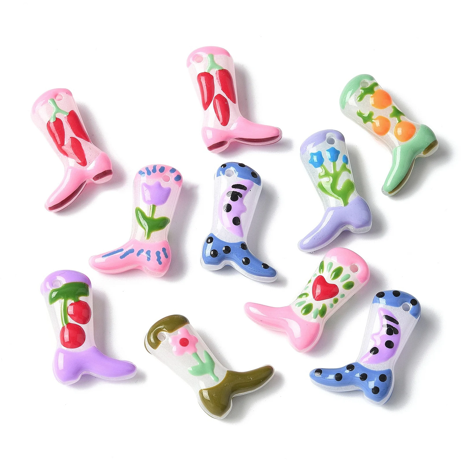 20pcs Flower Pattern Cowboy Boots Lampwork Enamel Beads Half Drilled for DIY Making Necklace Bracelets Dangle Earrings Supplies
20pcs Flower Pattern Cowboy Boots Lampwork Enamel Beads Half Drilled for DIY Making Necklace Bracelets Dangle Earrings Supplies