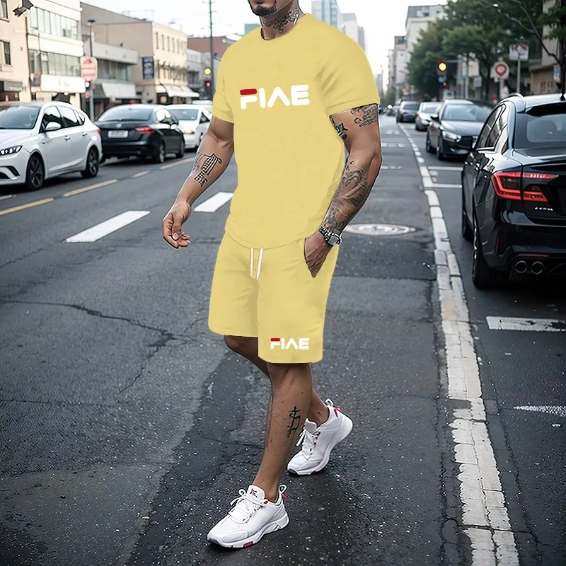 Summer hot selling new men's T-shirt and shorts set running fashion printed short sleeved sports T-shirt
Summer hot selling new men's T-shirt and shorts set running fashion printed short sleeved sports T-shirt
