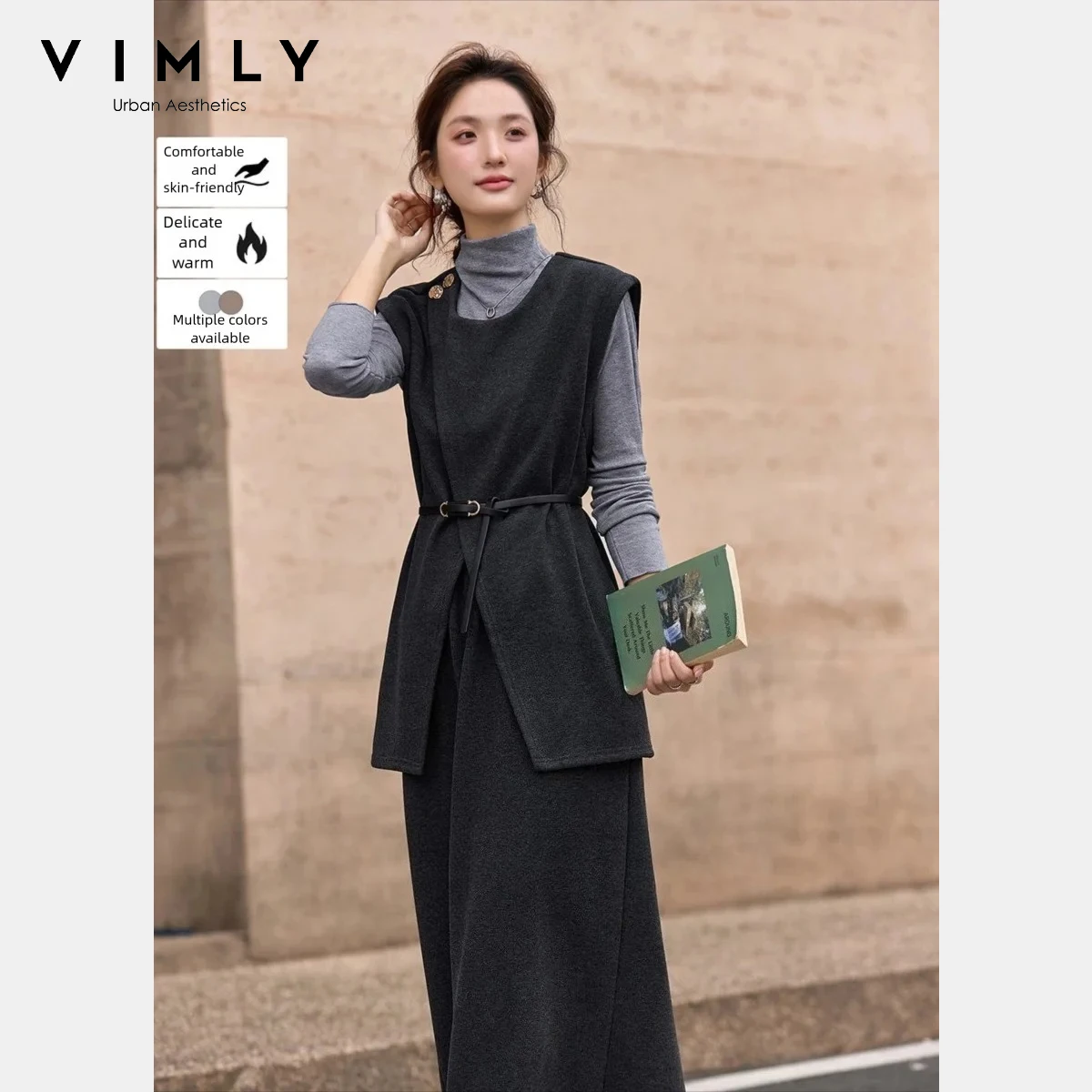 VIMLY Fashion Women Three Pieces Set 2025 New Long Sleeve Top Solid Vest Ankle Length Skirt 2025 Winter Women Matching Set 30579
VIMLY Fashion Women Three Pieces Set 2025 New Long Sleeve Top Solid Vest Ankle Length Skirt 2025 Winter Women Matching Set 30579