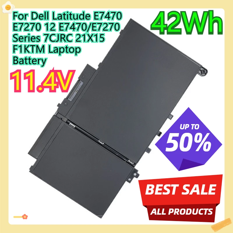 For Dell Latitude E7470 E7270 12 E7470/E7270 Series 7CJRC 21X15 F1KTM Laptop Battery 11.4V 42Wh
For Dell Latitude E7470 E7270 12 E7470/E7270 Series 7CJRC 21X15 F1KTM Laptop Battery 11.4V 42Wh