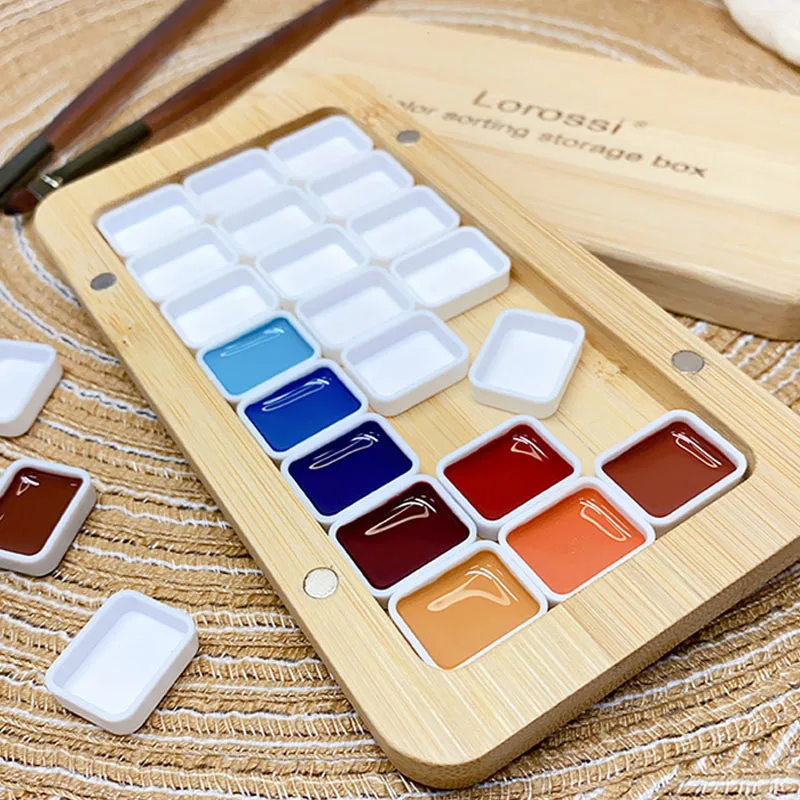 24 Grid Magnetic Wooden Empty Watercolor Pan Palette Box Nail Art Storage Organizer Paint Tray
24 Grid Magnetic Wooden Empty Watercolor Pan Palette Box Nail Art Storage Organizer Paint Tray