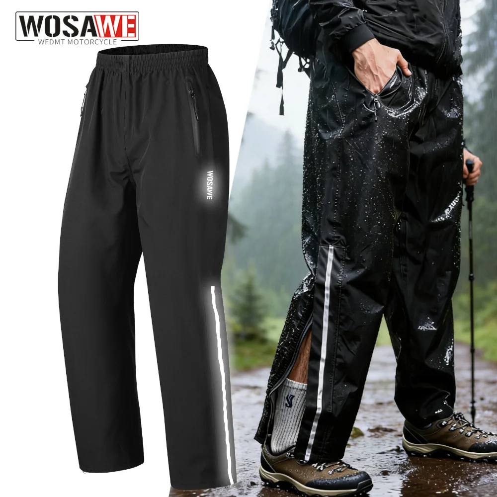 WOSAWE водонепроницаемые брюки мотоциклетные дождевые брюки уличные светоотражающие непроницаемые дождевики для рыбалки, кемпинга, пешего туризма, дождевые штаны
WOSAWE водонепроницаемые брюки мотоциклетные дождевые брюки уличные светоотражающие непроницаемые дождевики для рыбалки, кемпинга, пешего туризма, дождевые штаны