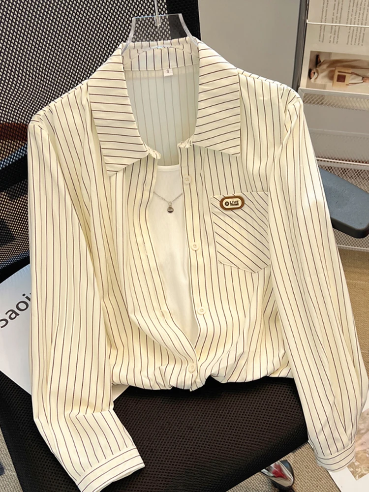 Свободная женская блузка с длинным рукавом и воротником, осенняя новинка, модный дизайн с вставками, омолаживающий эффект, универсальный стиль, женский топ
Свободная женская блузка с длинным рукавом и воротником, осенняя новинка, модный дизайн с вставками, омолаживающий эффект, универсальный стиль, женский топ