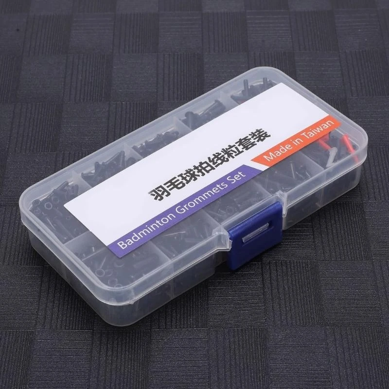 G6DE Nylon Badminton Grommets Box Multisize Thread Nails Single Double Stringing Tool