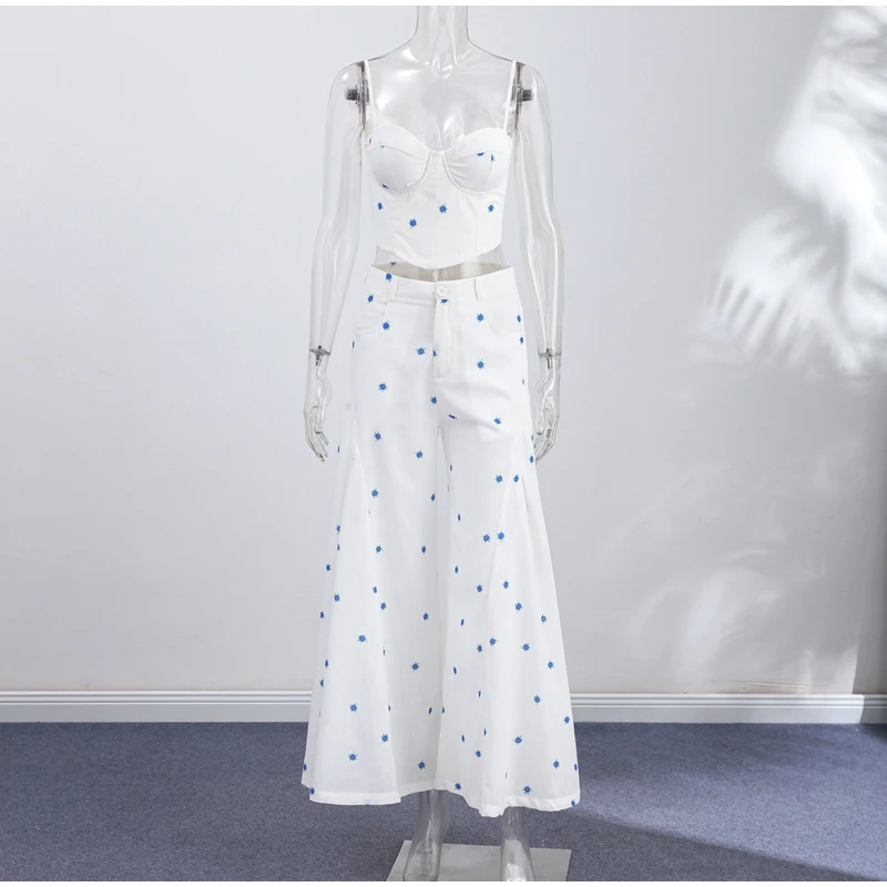 Fashion Denim Two-Piece Outfit Women's V-neck Lace Up Button Cropped Jacket Slit Wide Leg Pants 2026 New Lady Casual Streetwear 3 Sebcb167116a7480bb74d23f46a690f1dj
