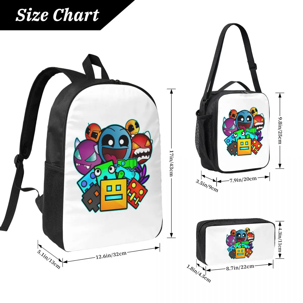 Geometry Dash Old School Gaming Backpack Boy Girls BookBag School Bag Computer Shoulder Bags 3ps Insulated Lunch Bag Pencil Case
Geometry Dash Old School Gaming Backpack Boy Girls BookBag School Bag Computer Shoulder Bags 3ps Insulated Lunch Bag Pencil Case