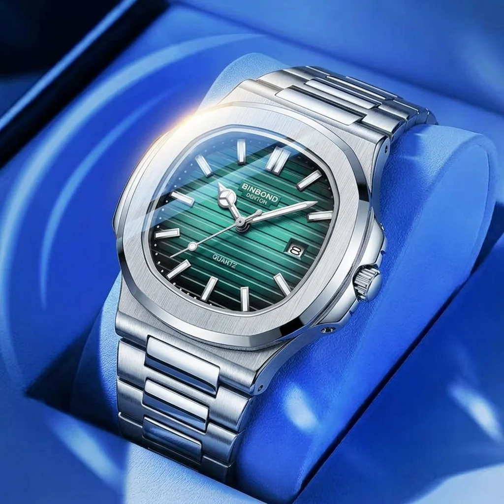 1pcs Fashion Wristwatch with Silver Metal Strap, Green Striped Dial, Quartz Movement, Date Display - Casual, Daily, Styl
1pcs Fashion Wristwatch with Silver Metal Strap, Green Striped Dial, Quartz Movement, Date Display - Casual, Daily, Styl