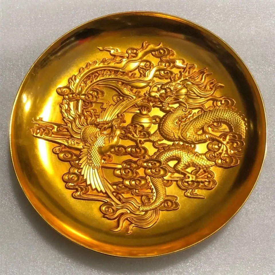 Bronze gold-plated dragon and phoenix plate ornaments dragon and phoenix chengxiang home decoration antique frame
Bronze gold-plated dragon and phoenix plate ornaments dragon and phoenix chengxiang home decoration antique frame